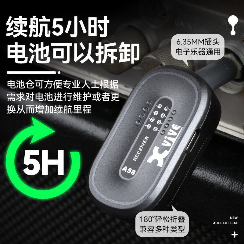 A58 电吉他无线发射接收器乐器贝斯连接线电吹管键盘音频线