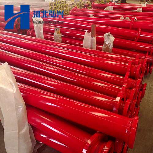 高压地泵混凝土输送泵管 DN125*3000*8个厚烤漆泵管 法兰盘泵管