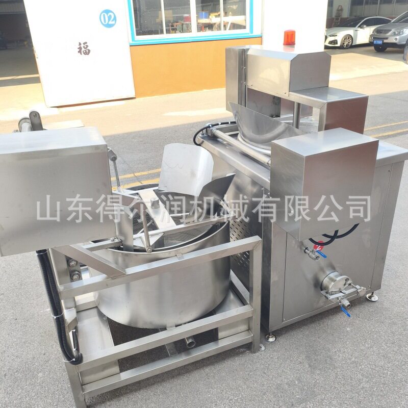 多味花生蚕豆油炸锅离心脱油机滚筒调味机连续式生产占地小