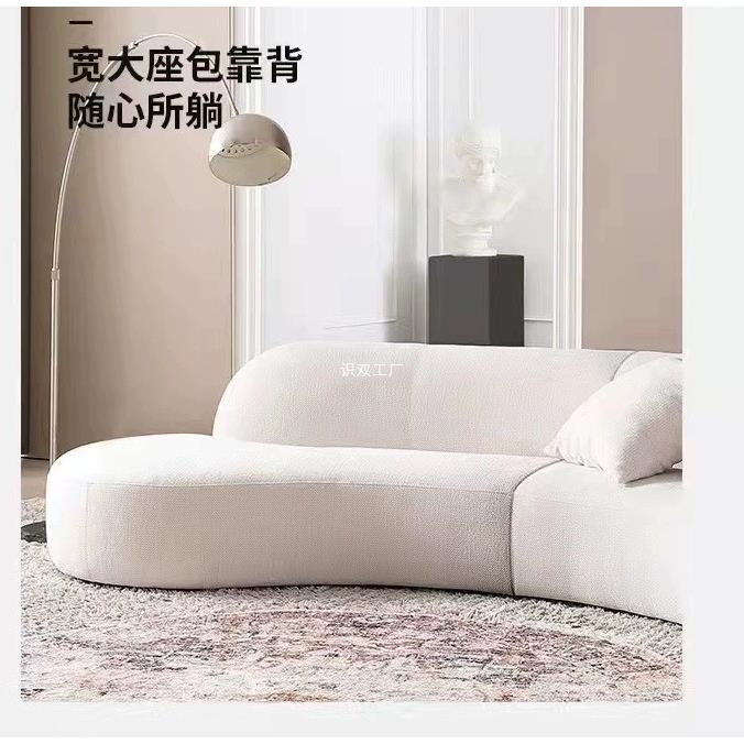 设计师轻奢异形科技意式极简沙发样板房客厅现代简约弧形高档布