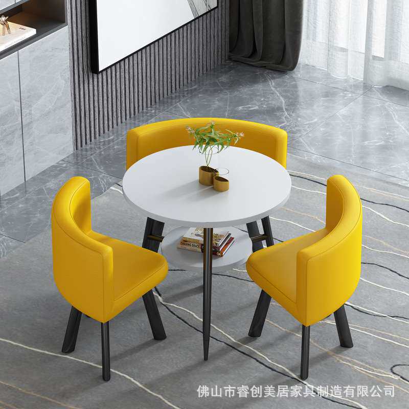 厂家洽谈奶茶店桌椅北欧小户型双层木桌子饭桌餐桌椅组合咖啡桌