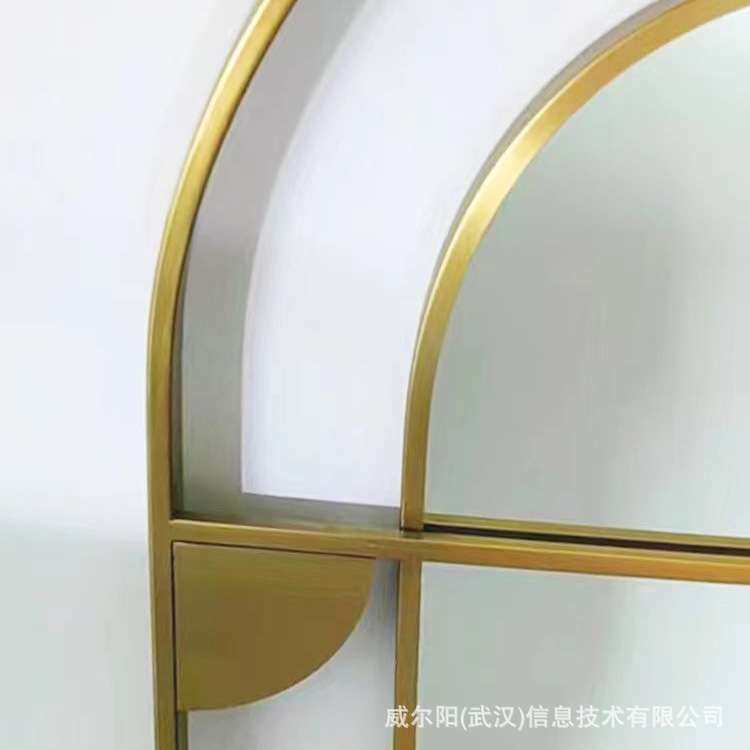 酒店经典版钛金色公区浴室镜厕所洗脸台镜子不锈钢智能镜