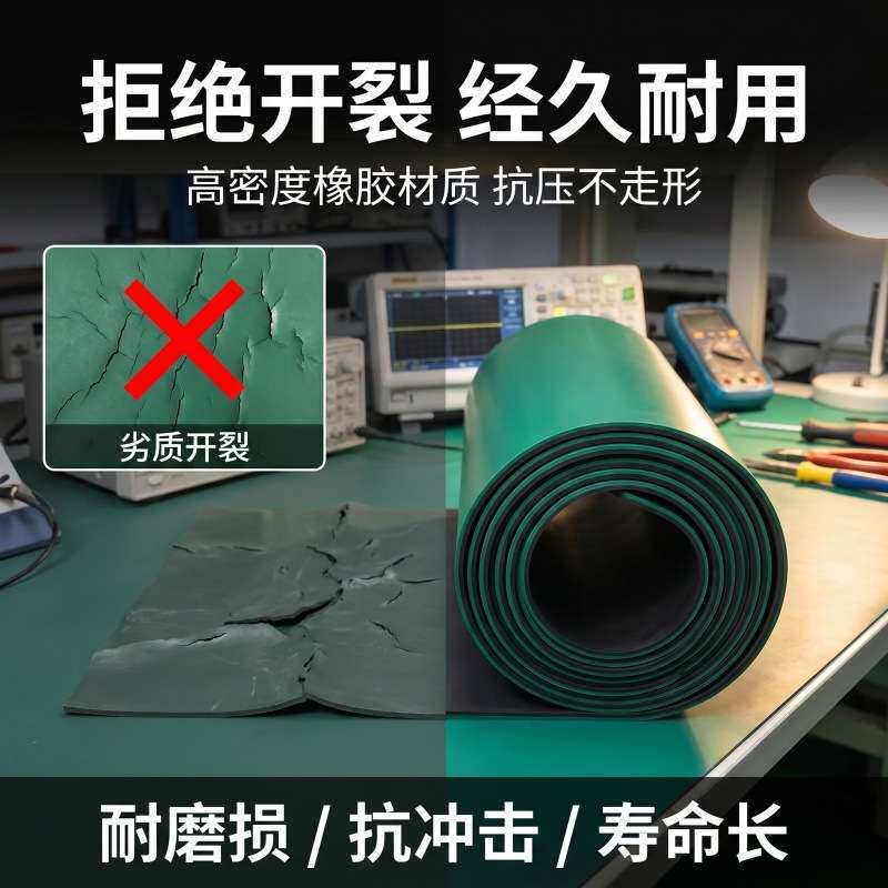 防静电橡胶垫工作台台垫耐磨防滑导电橡胶皮电子车间操作台铺垫用