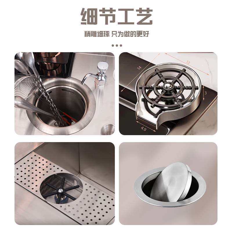 水吧台商用奶茶店设备全套奶茶操作台奶茶机冰箱水吧工作台