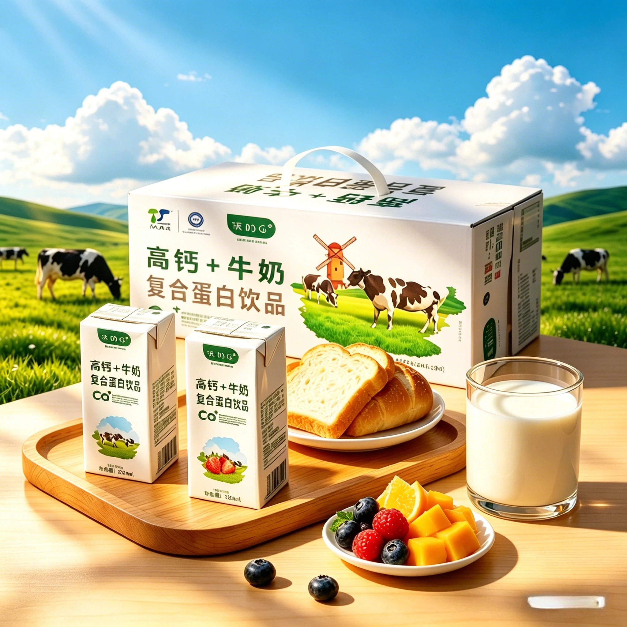 高钙+牛奶整箱24盒添加生牛乳