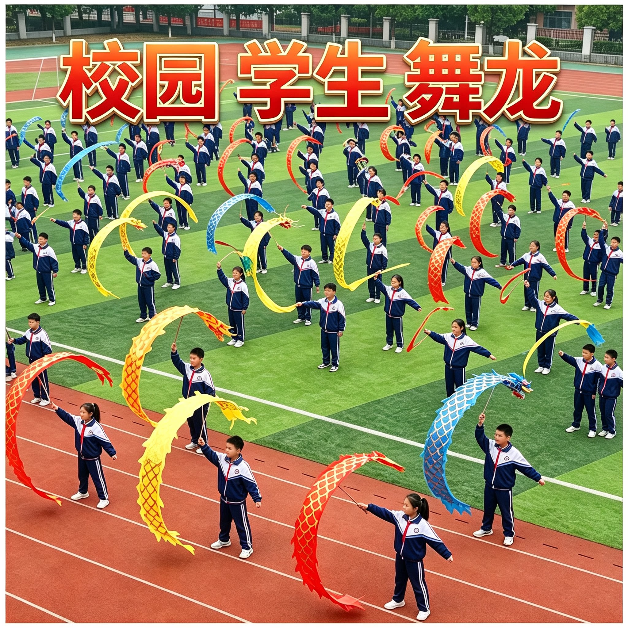 龙之音烫金健身龙舞彩带甩龙全套儿童学生运动会表演道具专用新款