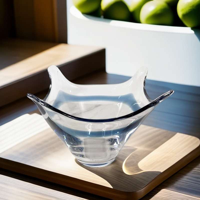 现代简约原色琉璃果盘样板间茶几餐桌收纳果盘客厅装饰摆设