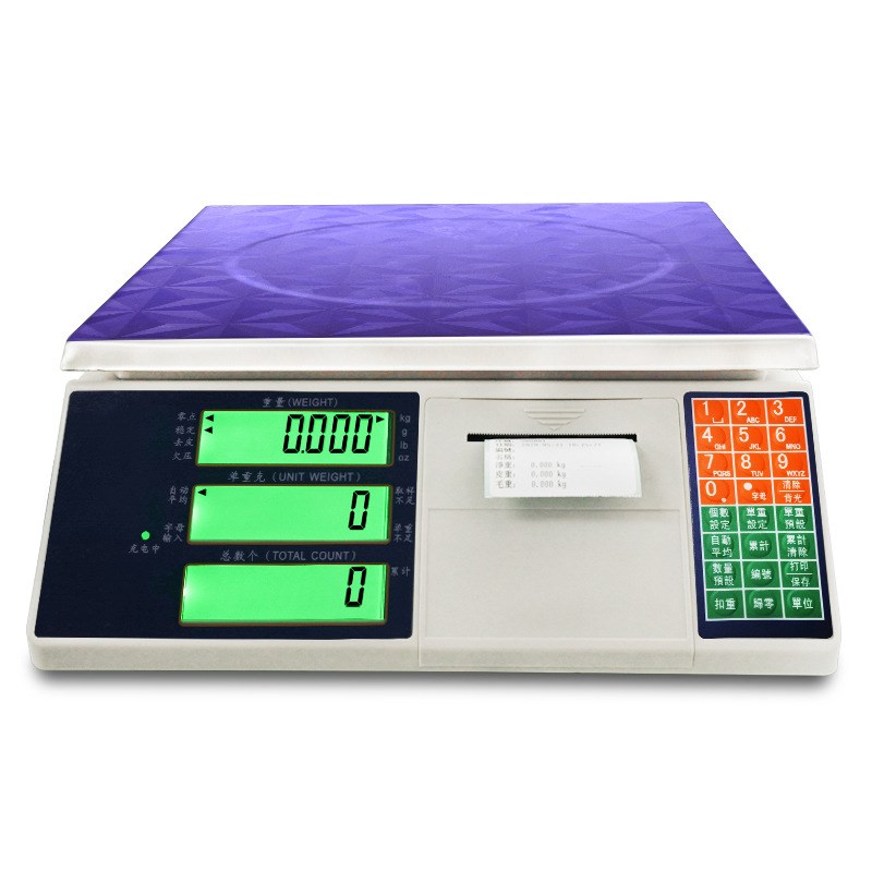 电子称带打印不干胶标签条码台称3/6/15/30kg/0.1g工业计数电子秤