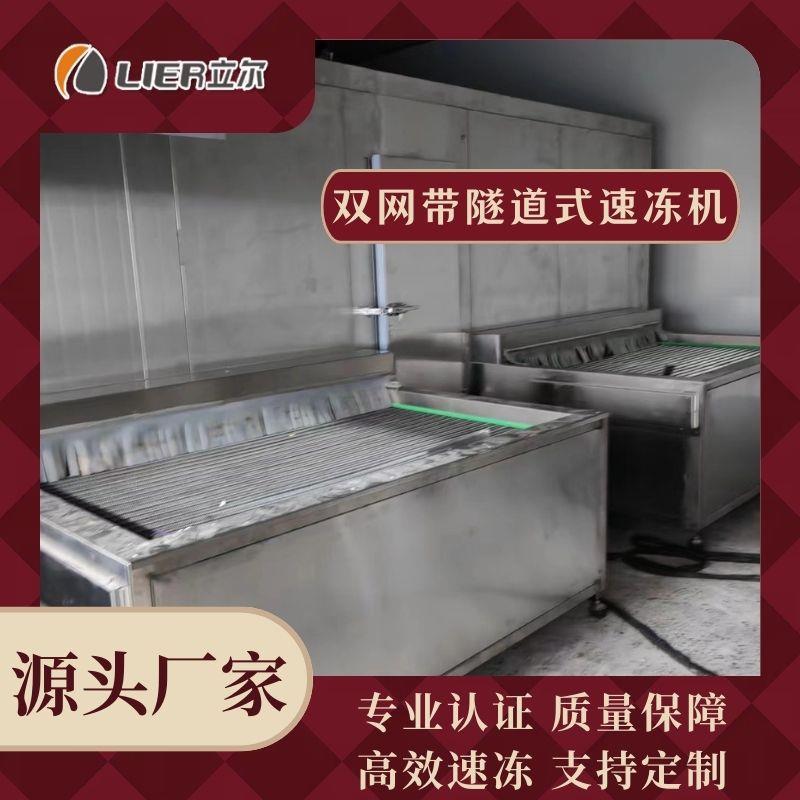 全自动网带式大型隧道式速冻设备鸡瓜双网带隧道式速冻设备