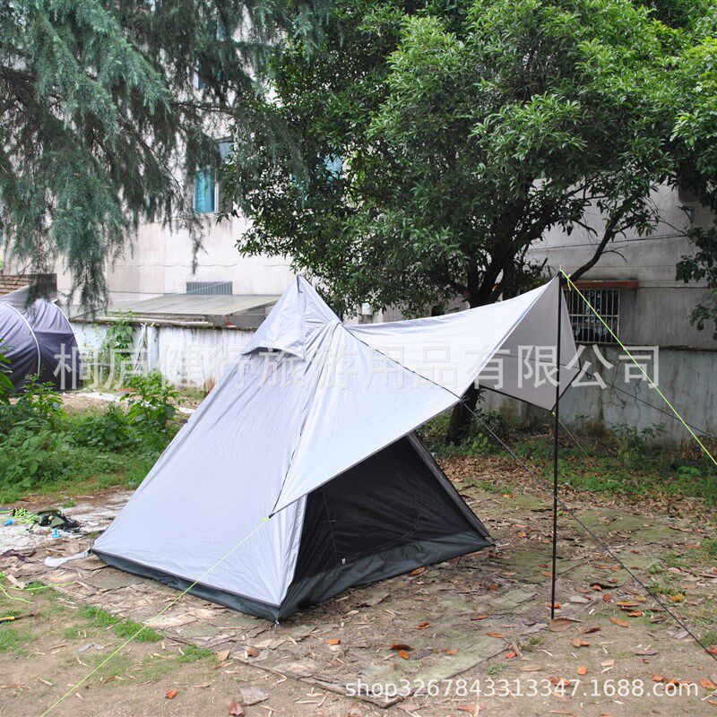 户外印第b安帐篷 金字塔帐篷 4人野营折叠天幕帐篷 防风雨露营帐