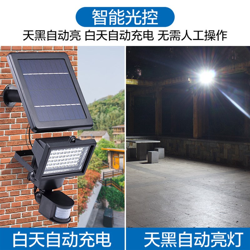 厚瑞户外庭院壁灯小区p花园景观照明路灯led室外太阳能感应投光灯