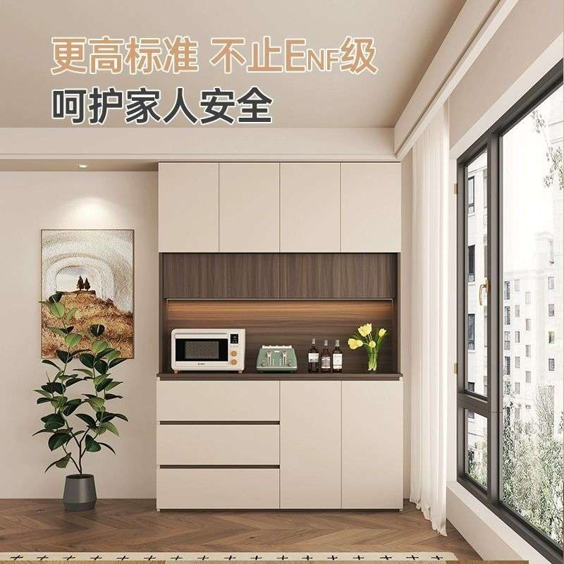 中古餐边柜靠墙一体收纳储物柜客厅嵌入式冰箱柜圆弧家用橱柜
