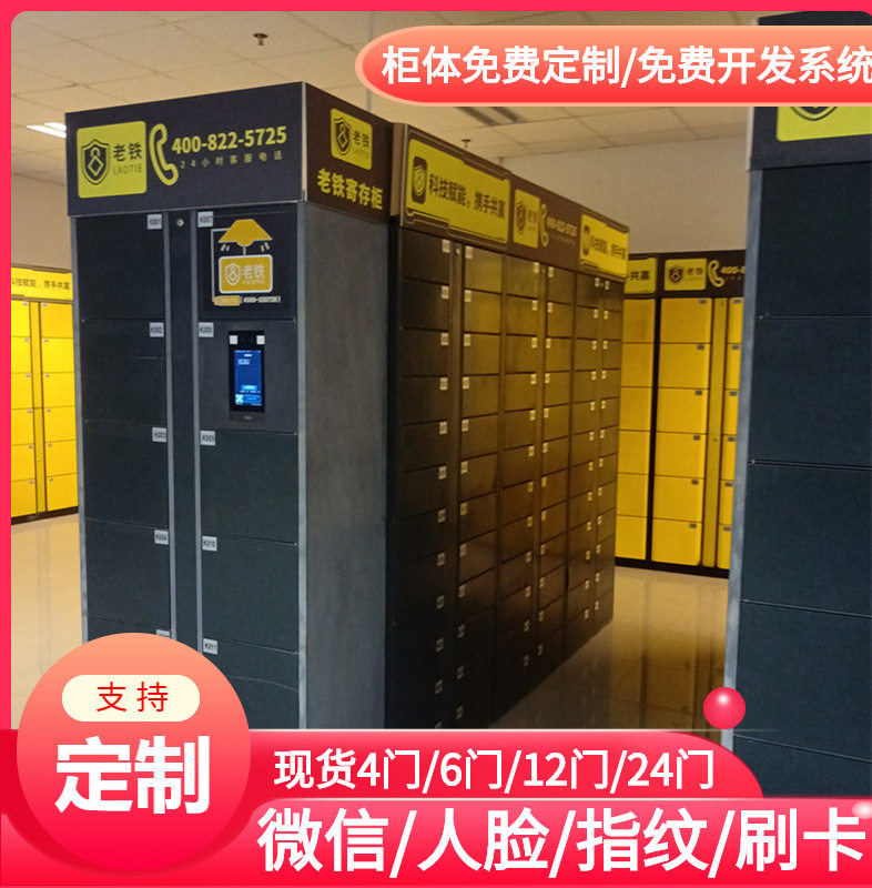 电子厂员工人脸识别智能储物柜/共享寄存柜/学校图书馆电子存包柜