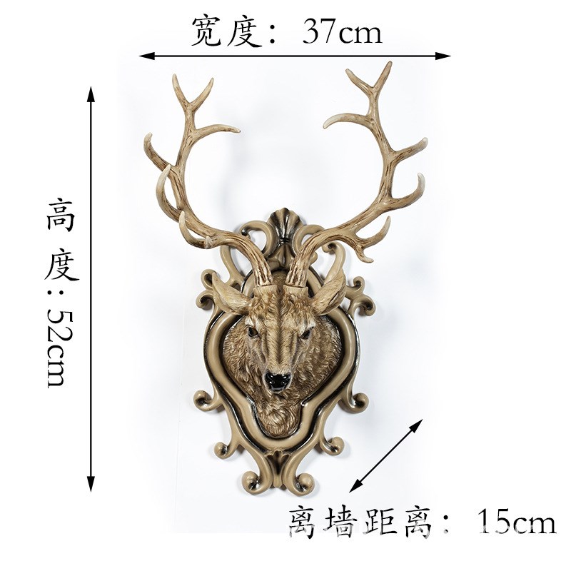 北欧创意招财仿真动物鹿头客厅玄关壁饰墙壁挂家T居树脂工艺品挂