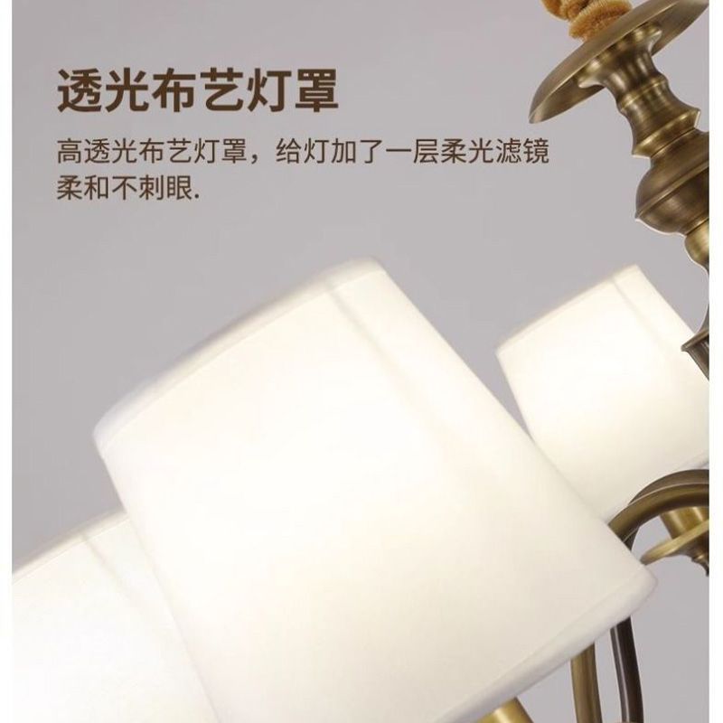 欧式全铜美式吊灯客厅吊灯轻奢复古奢华客厅卧室灯具纯铜餐厅简约