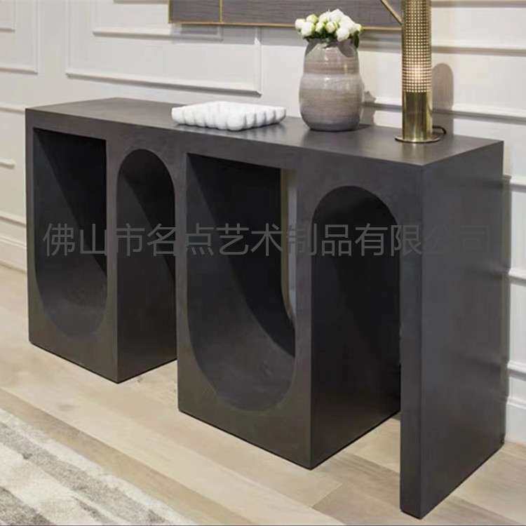 厂家 北欧轻奢风水泥玄关台现代个性创意混凝土艺术拱形玄关桌