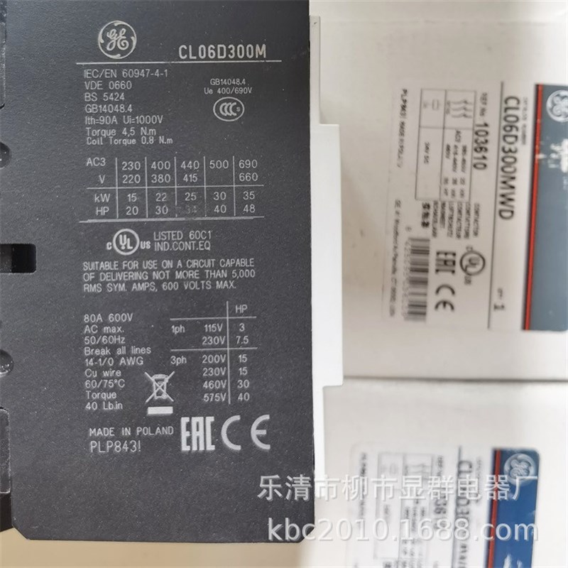 GE 接触器 CL06D30x0M CL06D300MWD 现货