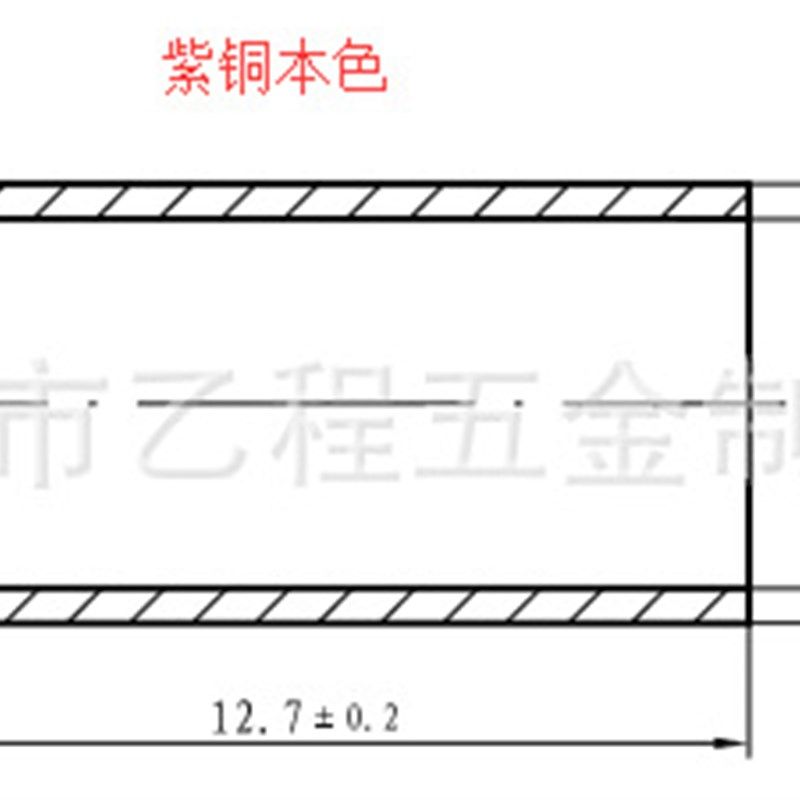 空心紫铜管,6。3*5。3*12。7,0.14元/一枚S,倒角0.195元