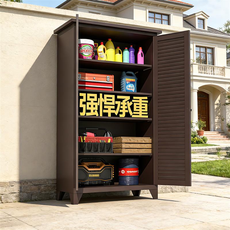 户外别墅尖顶收纳柜防水防晒庭院门口杂物柜大容量置物工具储物柜