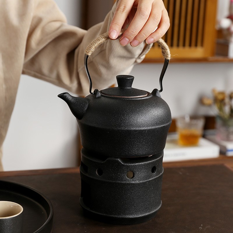 复古老式煮茶温酒套装家用烫酒茶壶酒精炉托盘灶台杯子Z提梁壶酒