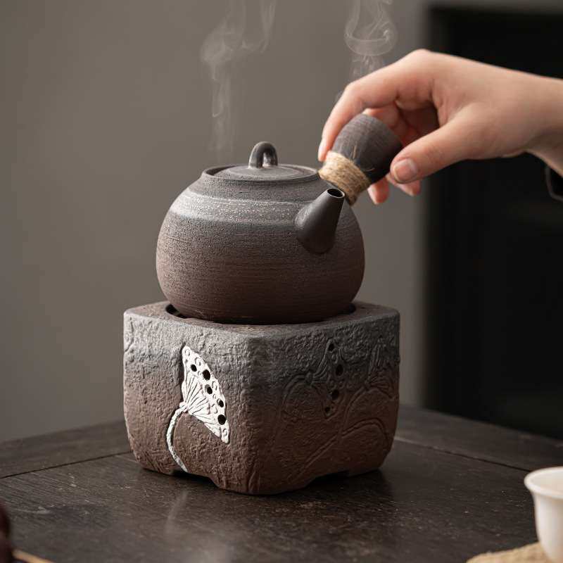 围炉煮茶碳炉酒精炉茶炉粗陶茶壶烧水壶户外露营陶壶炭炉煮茶套装