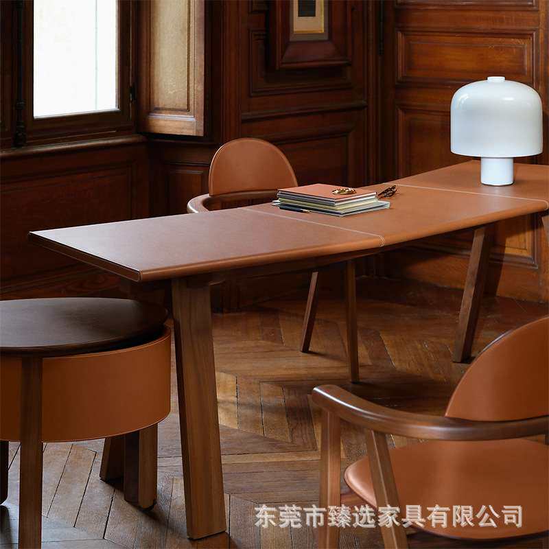 Hermes爱马仕橙Metiers款意式极简梳妆台轻奢设计师现代书桌高档