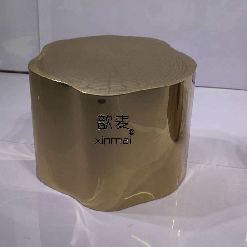 佛山家具歆麦家具圆茶几北欧圆茶几不锈钢圆茶几金色创意酒店茶几