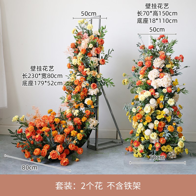 网红店仿真花艺-壁挂q花排街头电话亭挂花瀑布花摄影造型花卉