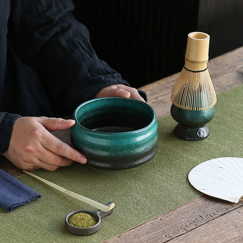 日式抹茶刷套装茶筅四件套打奶茶抹茶碗工具茶具点茶器具