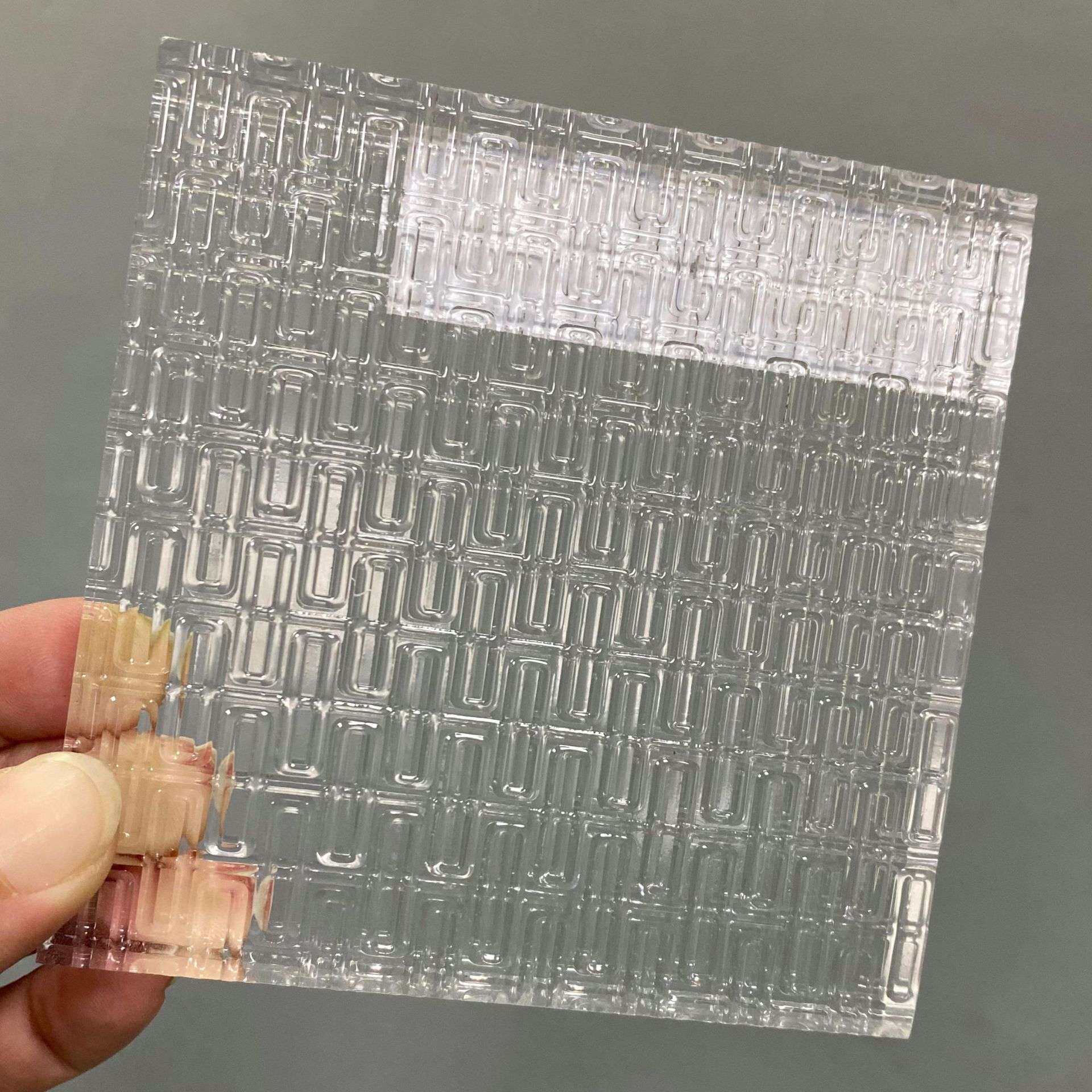 回形纹亚克力板售楼处接待背景隔断屏风透光有机玻璃索道艺术树脂