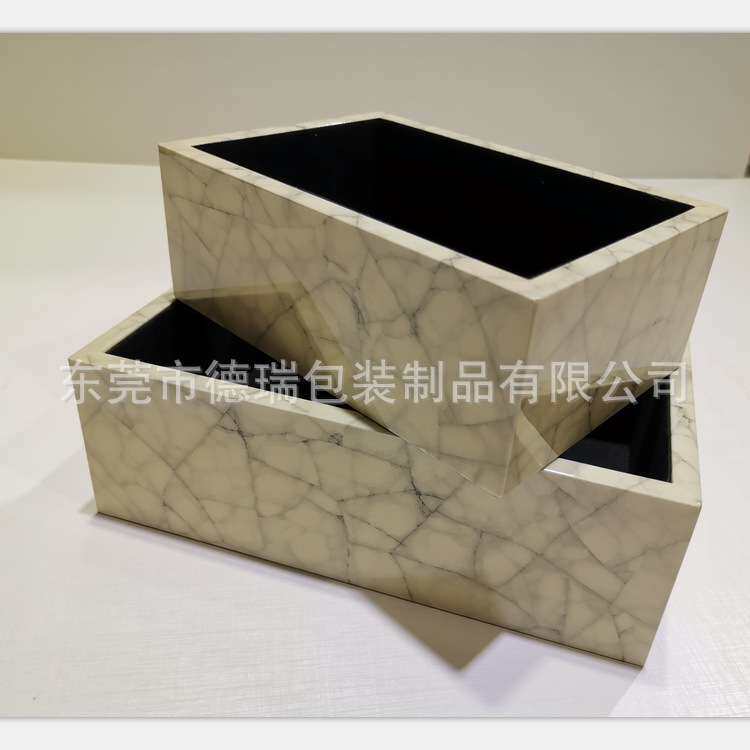 无盖木盒 大理石木纹钢琴漆木盒木制手工贴纸烤漆木盒 桌面收纳盒