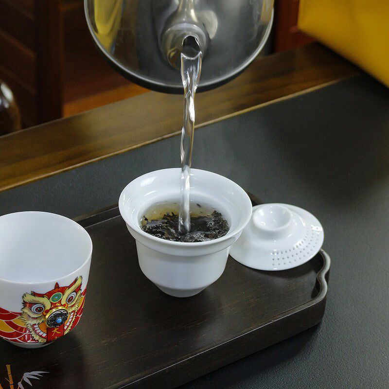 狮来运转旅行茶具套装玻璃单人一壶一杯车载便携T冲茶器萌虎快客