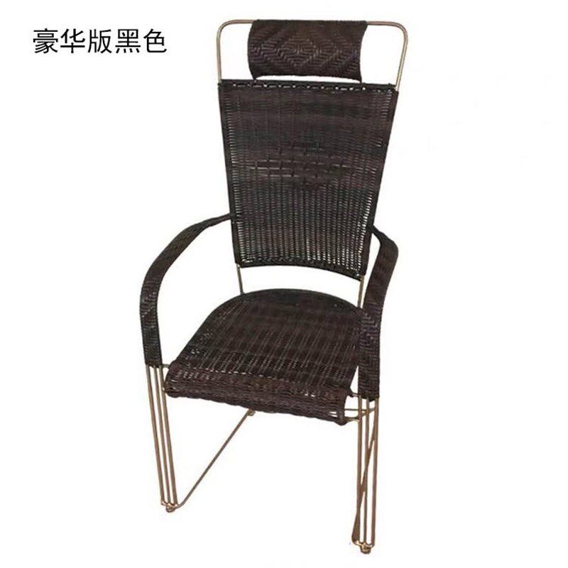 滕椅子办公藤椅单人阳台休闲庭院藤编F椅靠背椅家用实心钢筋腾新