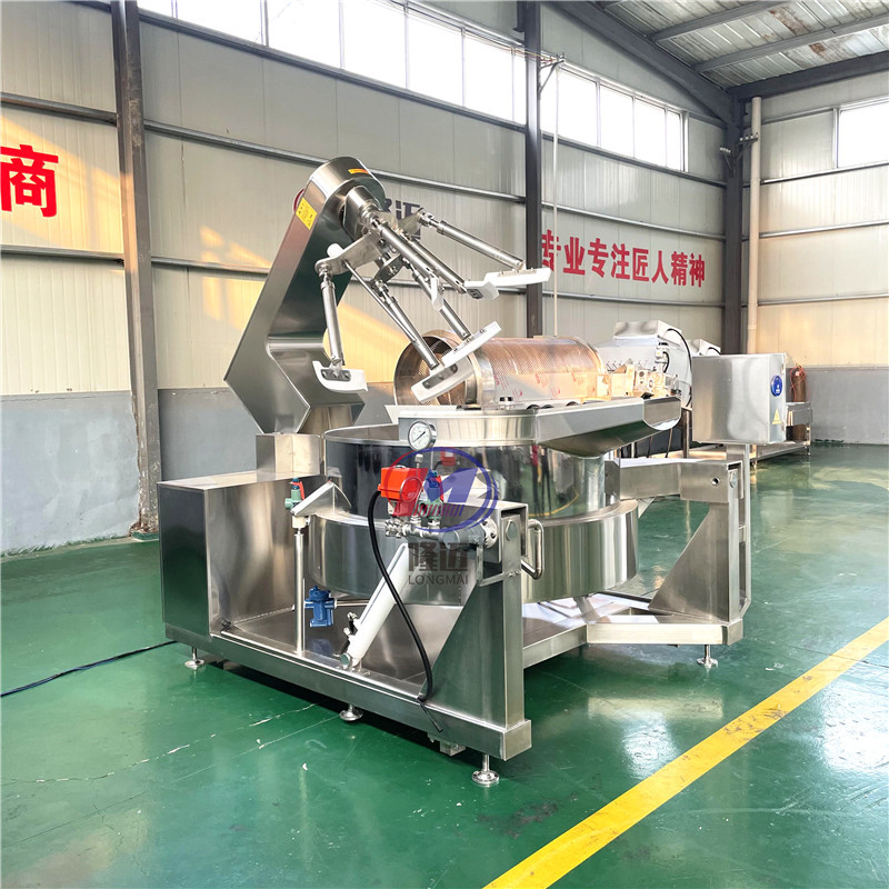 全自动琥珀核桃仁翻炒机器 酸笋多爪搅拌炒锅电加热导热油夹层锅
