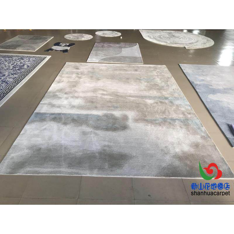 现代简约水墨画新中式手工腈纶客厅茶几沙发地毯大厅办公室接待室