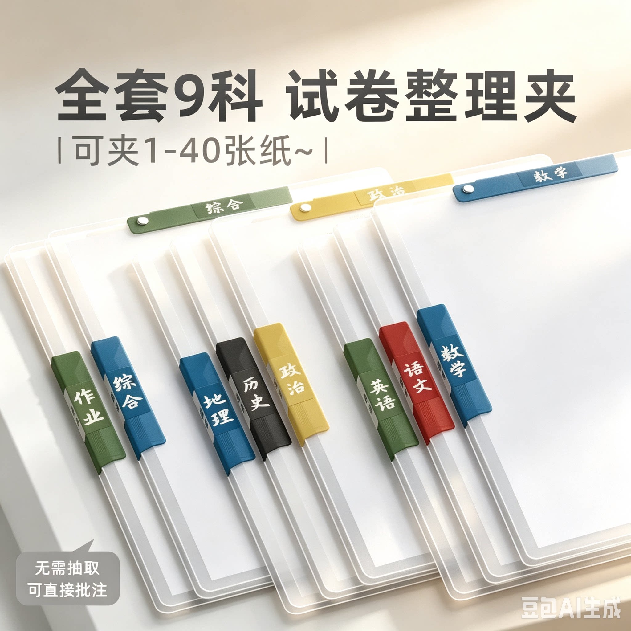 【A3双拉杆试卷夹】透明拉杆夹收纳抽杆文件资料开学试卷收纳SH2