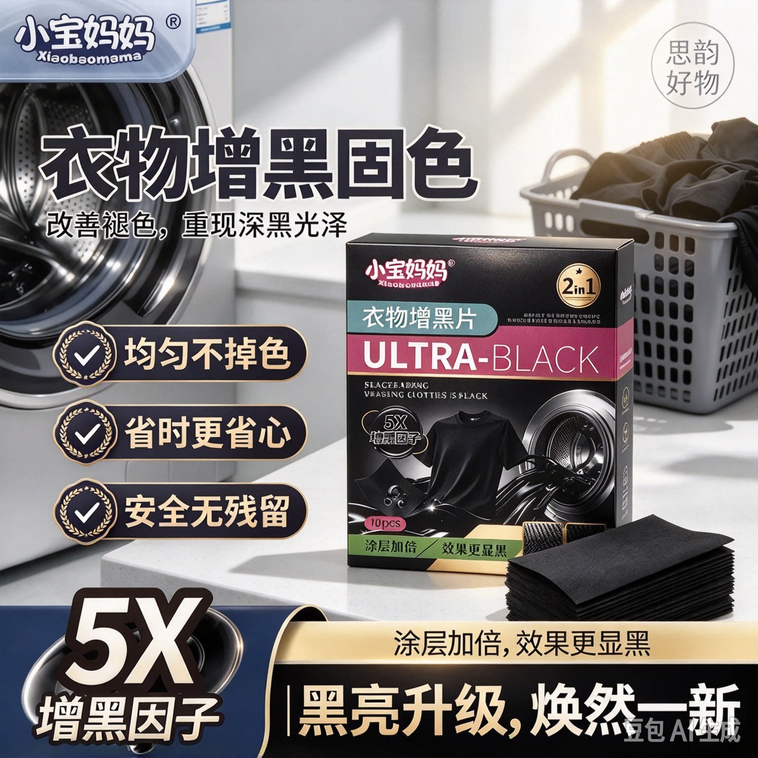 【增黑固色】黑衣增黑洗衣片固色防褪锁色旧衣服染色还原剂牛仔SH