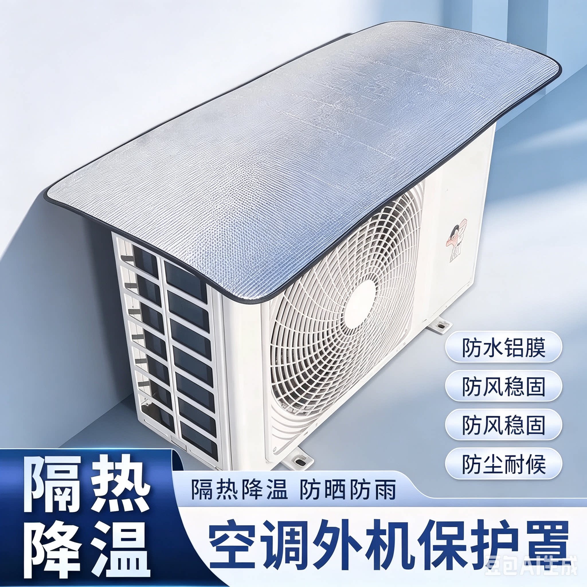 【加厚双面铝箔】空调外机防晒罩铝膜隔热降温防雨防尘家用罩SH