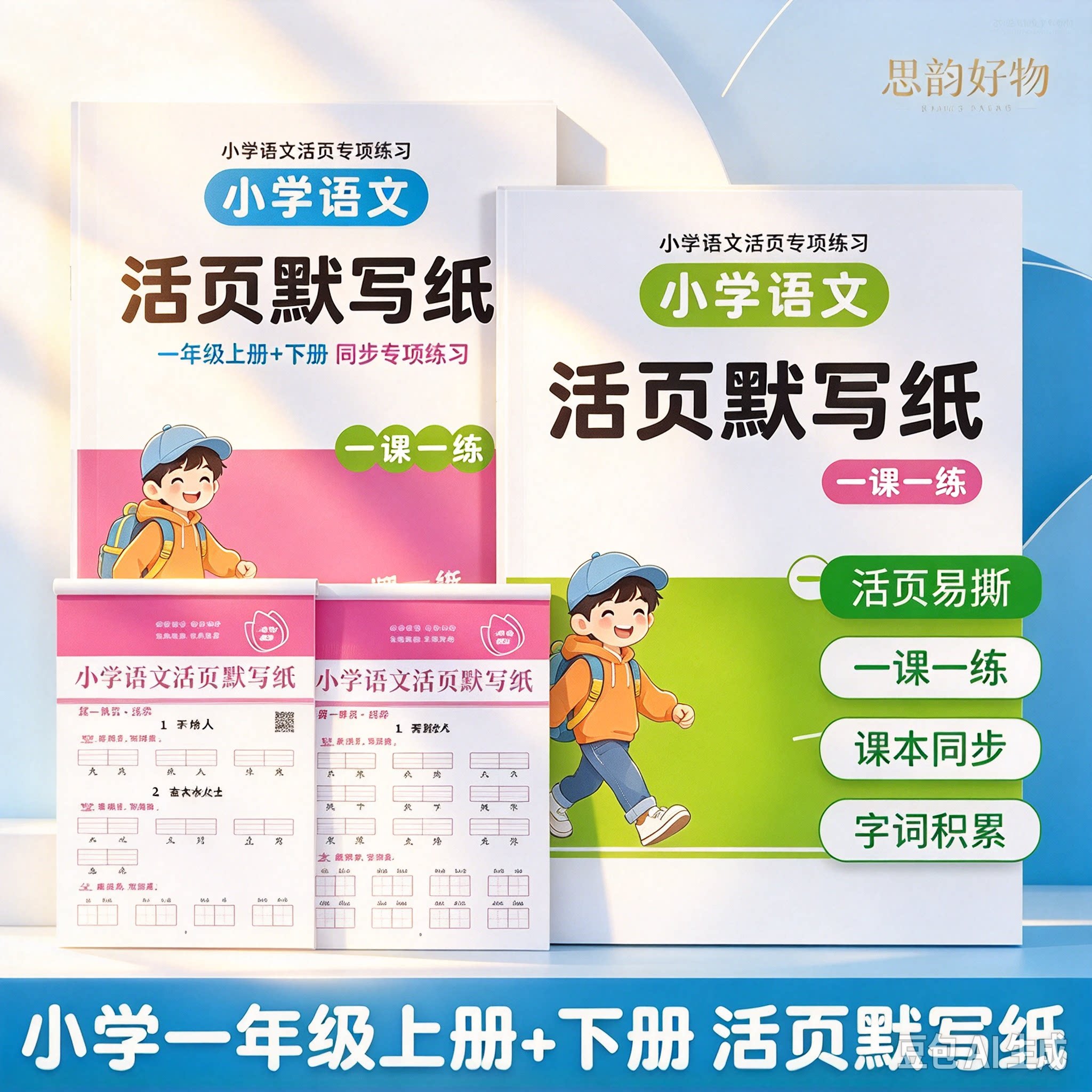 【老师推荐】小学语文默写纸一二三年级看拼音写词文教文化字帖SH