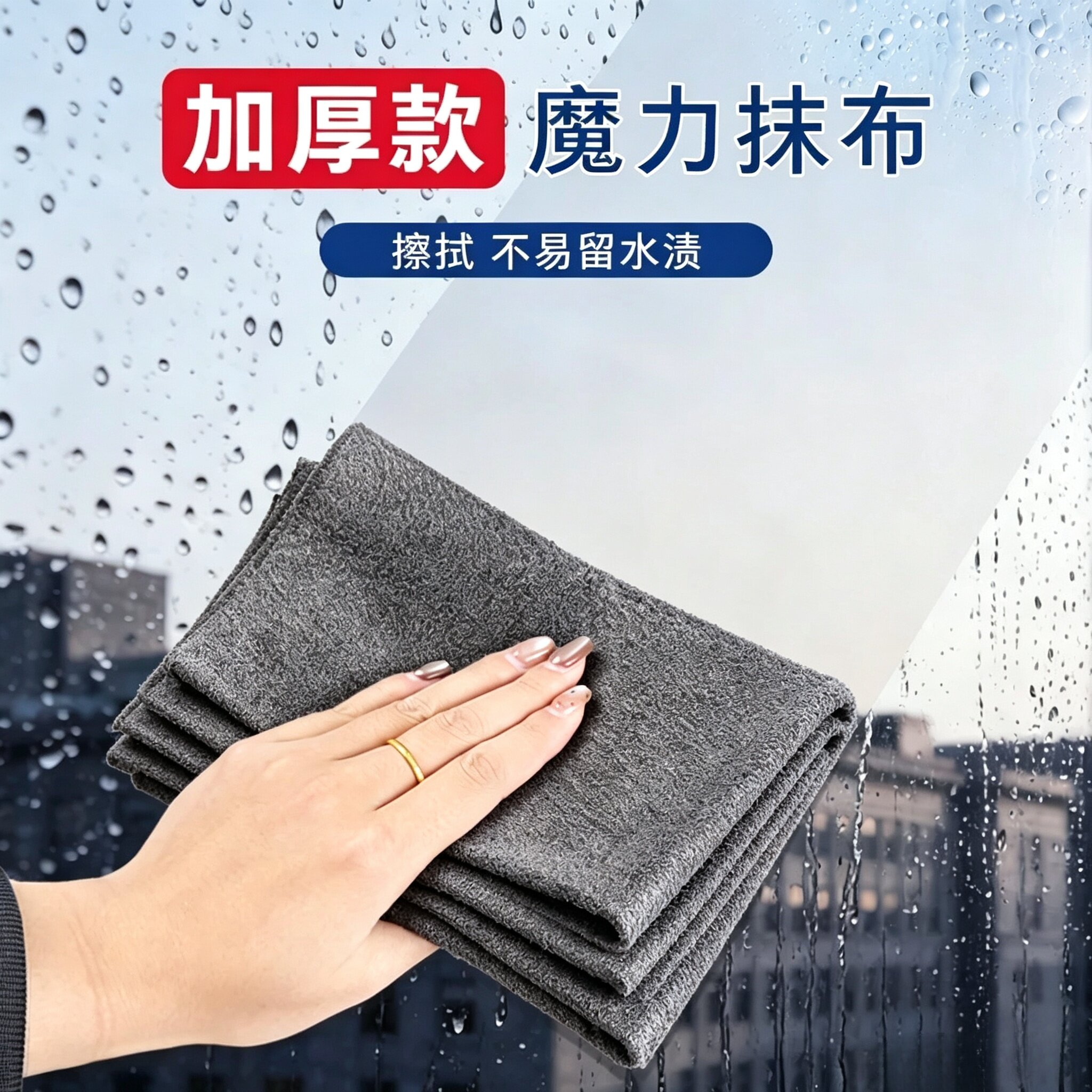 魔力布擦玻璃专用抹布加厚去水渍擦镜子家用不易掉毛百洁布wy