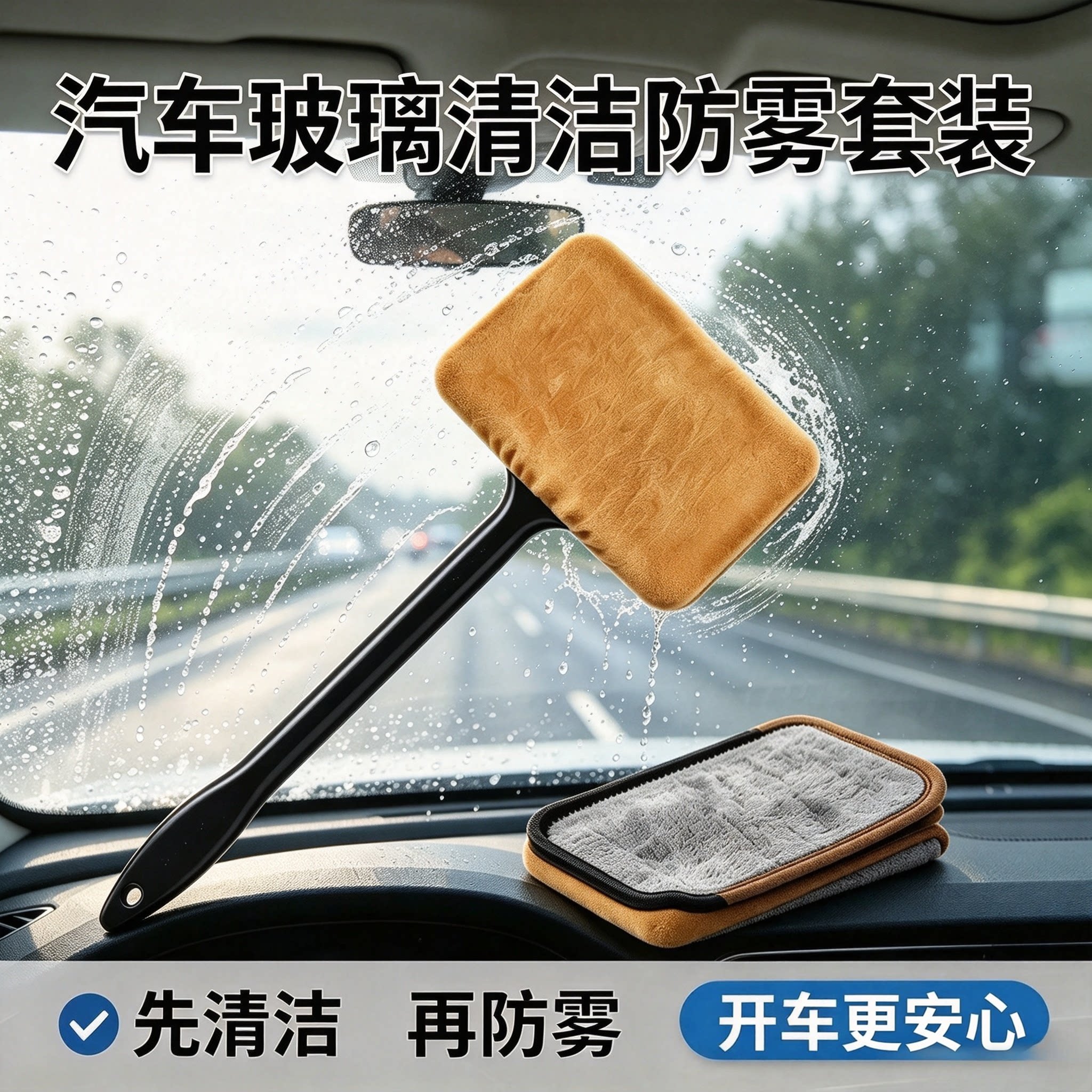 【去污神器】汽车前挡玻璃清洁刷洗车除尘擦车仿麂皮绒珊瑚绒wy