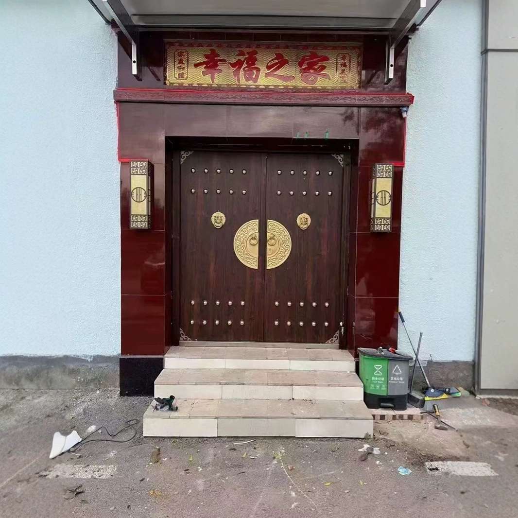 现代庭院自建房大门别墅门双开门铝艺大门入户门甲级防盗门