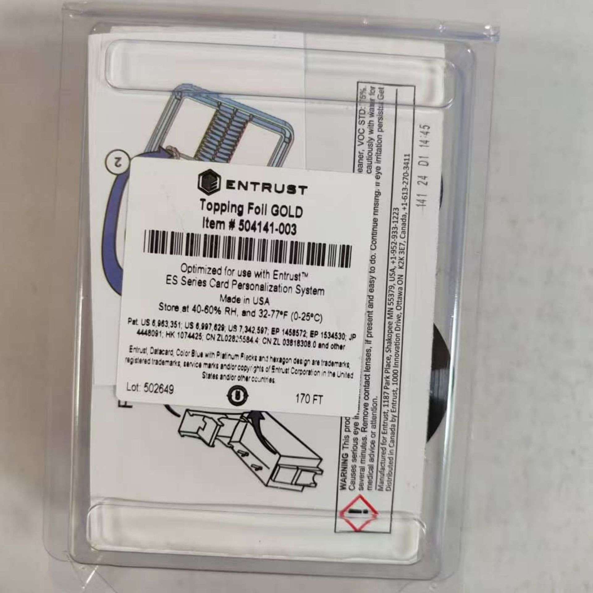 Entrust DS4-ES1金融卡凸字机专用 金色带504141-003 银行金融卡