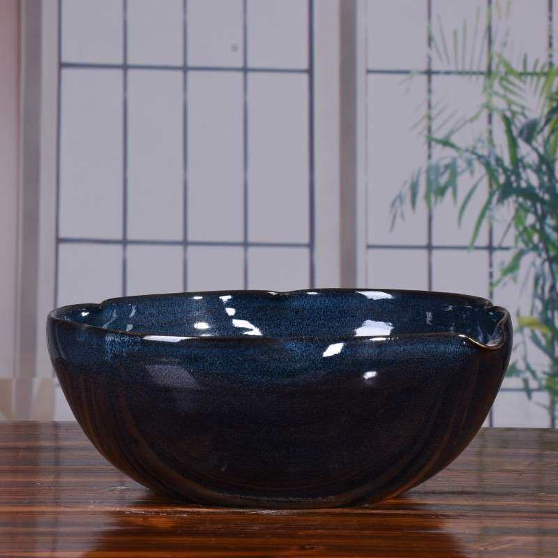 陶瓷鱼缸摆件 颜色釉窑变水培植物养鱼乌龟碗莲盆 鱼缸陶瓷摆件