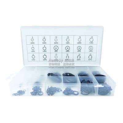 18种规格 卡簧 开口挡圈组套 盒装 C型扣卡簧 大小 3 - 32 300PCS