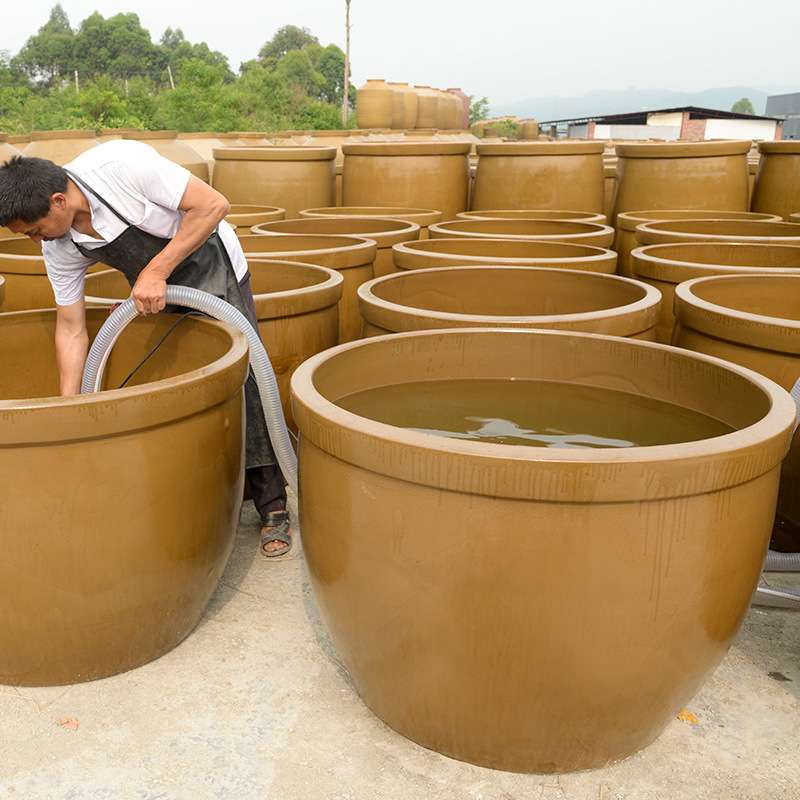 四川发酵缸水缸厂家直销500公斤1000斤陶瓷土陶大酒坛明峰陶业