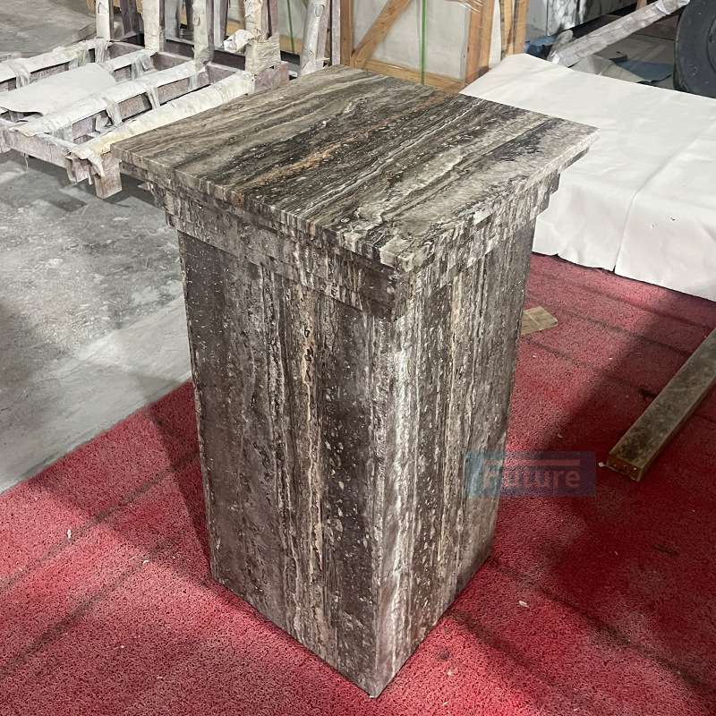 天然大理石黑白根底座 爵士白银灰洞门口展示现代简约客厅茶边几