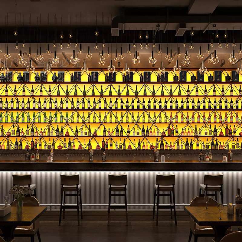 工业风酒吧红酒壁挂式酒柜置物架墙上餐厅倒挂家用创意收纳酒架