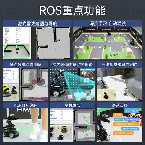 树莓派5机械臂LanderPi深度视觉SLAM导航AI大模型ROS2机器人小车