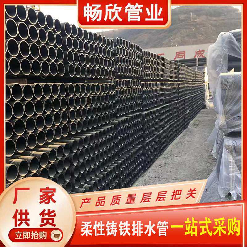 铸铁排水管下水管道污水柔性铸铁管dn50dn75dn100w型b型管件厂家